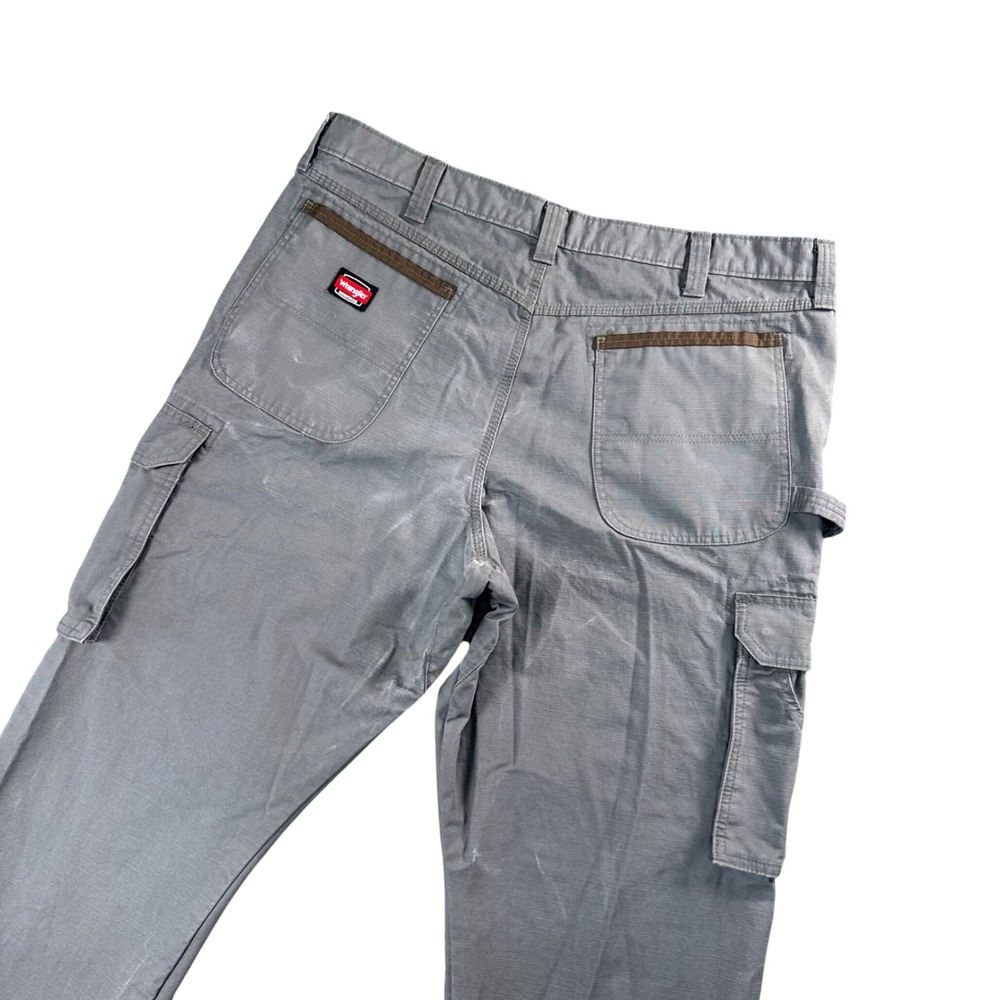 Wrangler Workwear Gray Cargo Pants Mens 40x30 Utility Work Reinforced Cotton